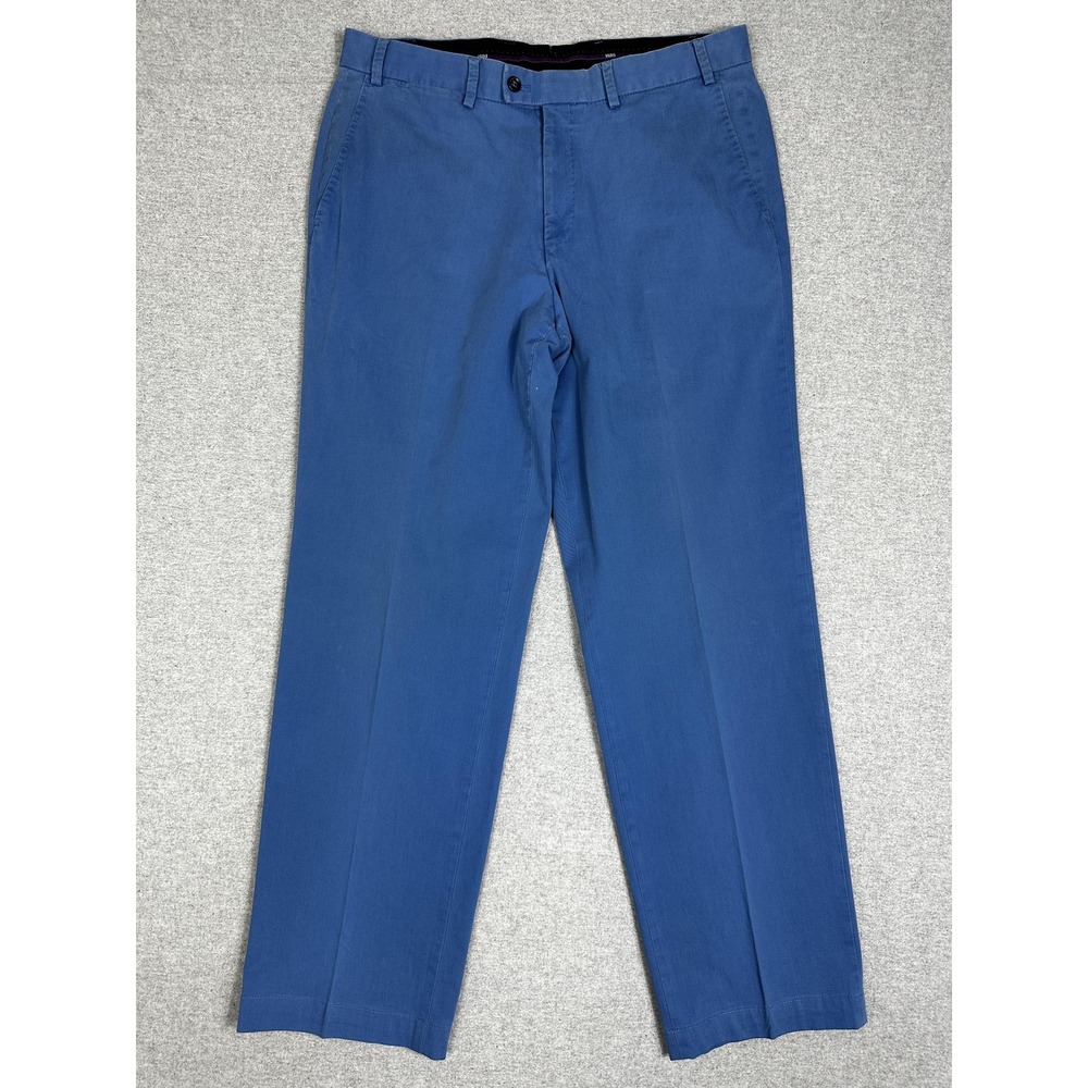 Hiltl Pants Mens 34x38 Blue‎ Dayne-So Cotton Dress Chino Trousers Romania Faded